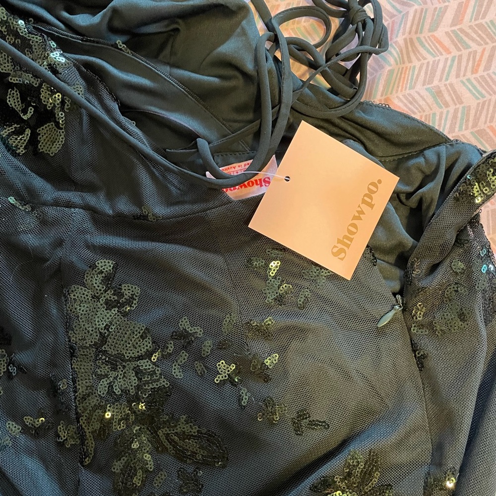 Green Sparkly Showpo Prom Dress